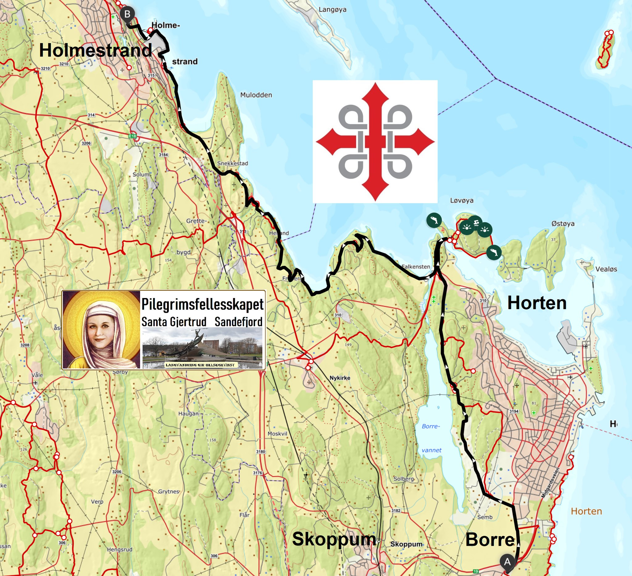 Pilegrimsvandring fra Borre kirke til Holmestrand kirke